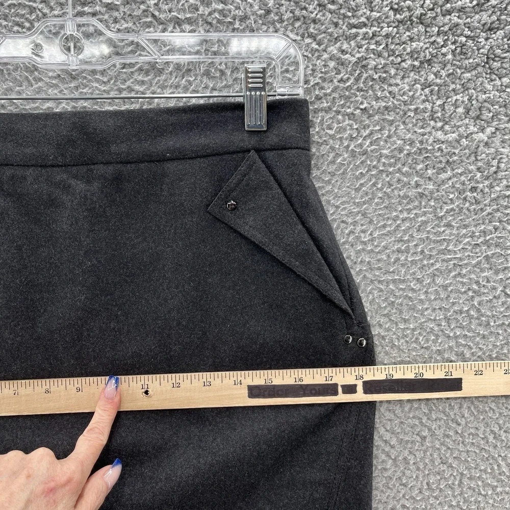 Per Se Skirt Womens 4 Gray Felt Wool Cashmere‎ Straight Pencil Retro Wiggle